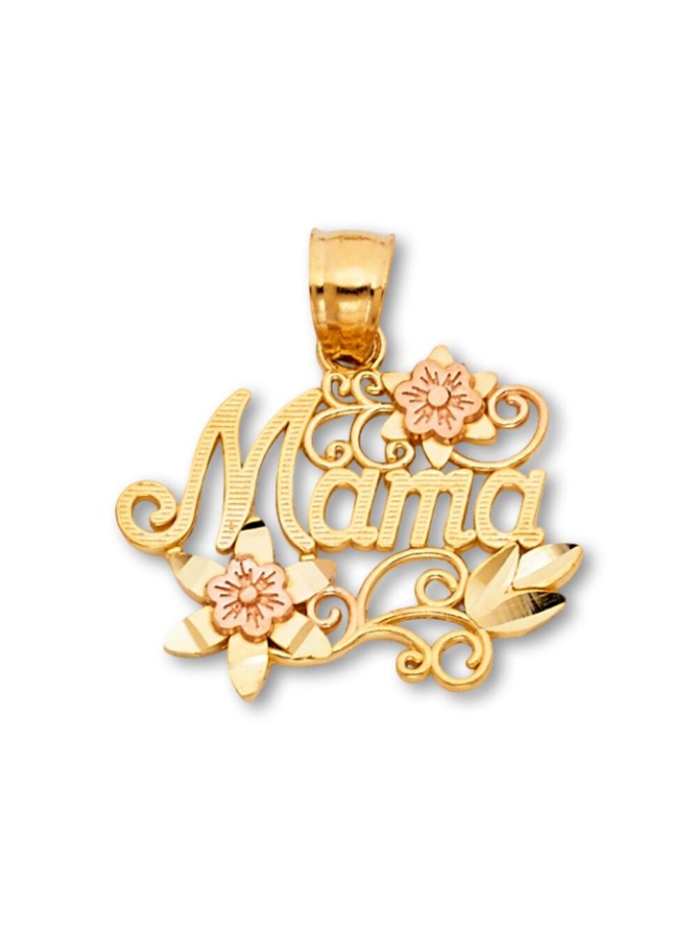 14K Two Tone Gold Mom Pendant | Fine Jewelry Gift for Mother By Tehrani Jewelry